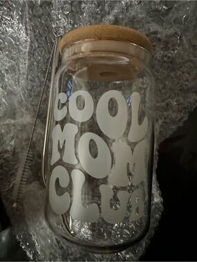 Clear Glass Canister with Bamboo Lid - Cool Mom Club Design